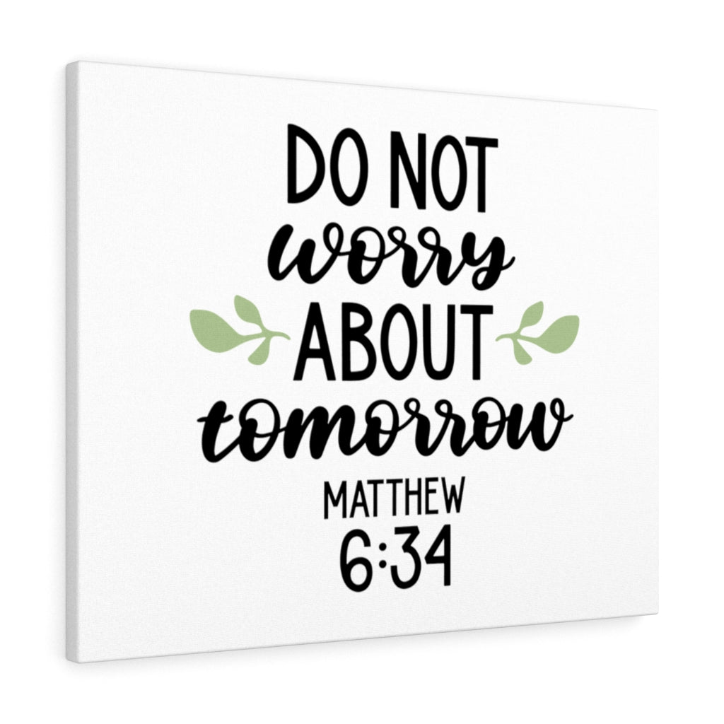 Tomorrow Matthew 6:34 Bible Verse Canvas Christian Wall Art Ready to Hang Unframed-Express Your Love Gifts
