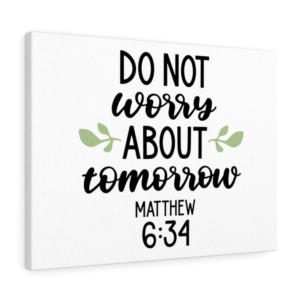 Scripture Walls Tomorrow Matthew 6:34 Bible Verse Canvas Christian Wall Art Ready to Hang Unframed-Express Your Love Gifts