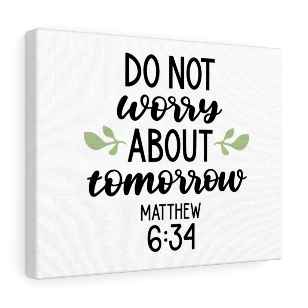 Scripture Walls Tomorrow Matthew 6:34 Bible Verse Canvas Christian Wall Art Ready to Hang Unframed-Express Your Love Gifts