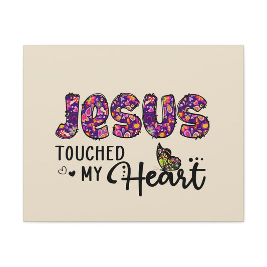 Scripture Walls Touched My Heart Floral Isaiah 6:7 Bible Verse Canvas Christian Wall Art Ready to Hang Unframed-Express Your Love Gifts