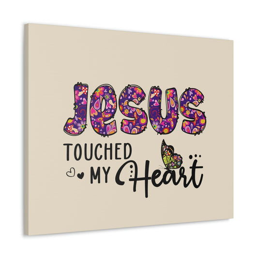 Scripture Walls Touched My Heart Floral Isaiah 6:7 Bible Verse Canvas Christian Wall Art Ready to Hang Unframed-Express Your Love Gifts