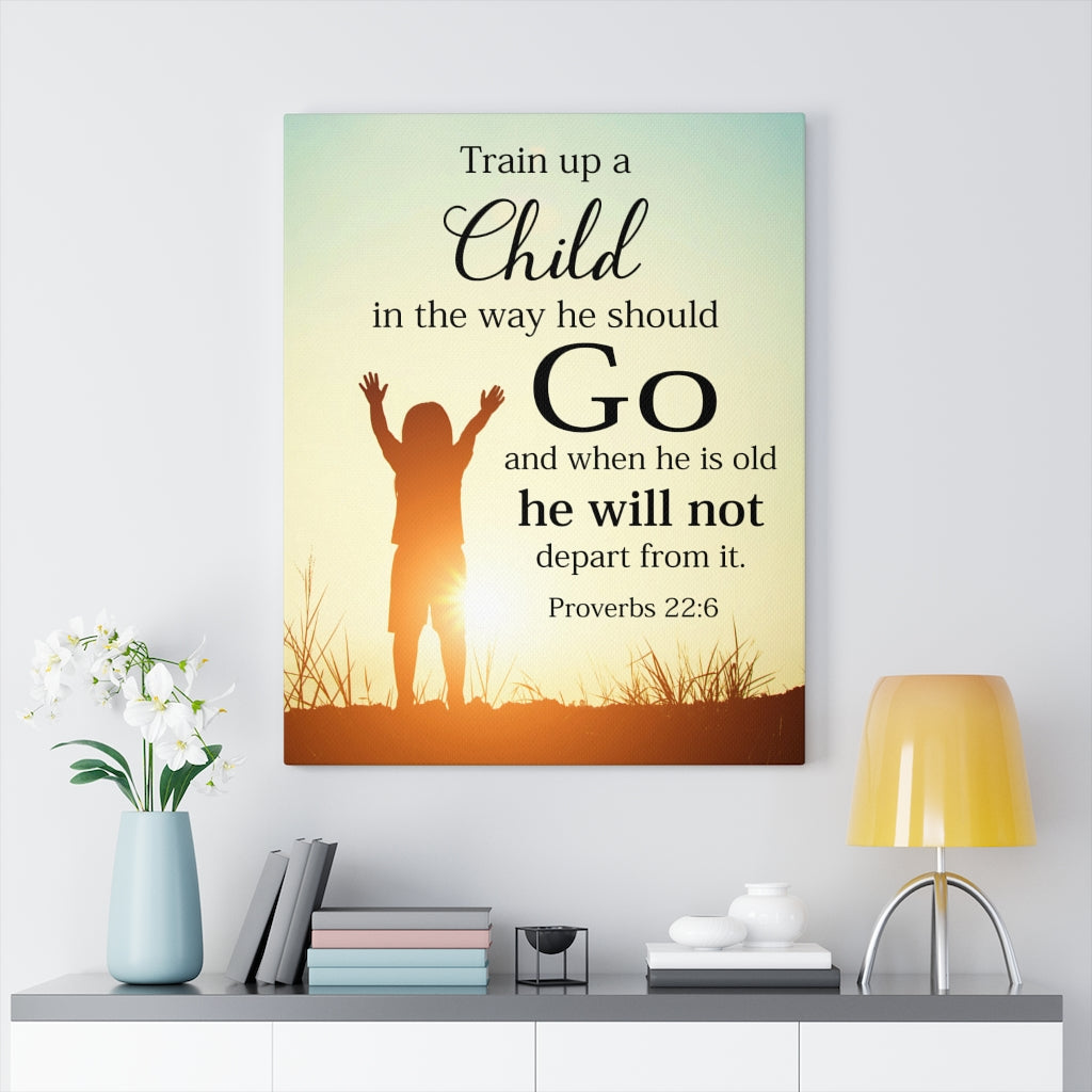 Scripture Walls Train up a Child Proverbs 22:6 Wall Art Christian Home Decor Unframed-Express Your Love Gifts