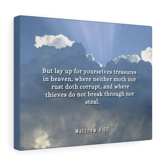 Treasures In Heaven Matthew 6:20 Bible Verse Canvas Christian Wall Art Ready to Hang Unframed-Express Your Love Gifts