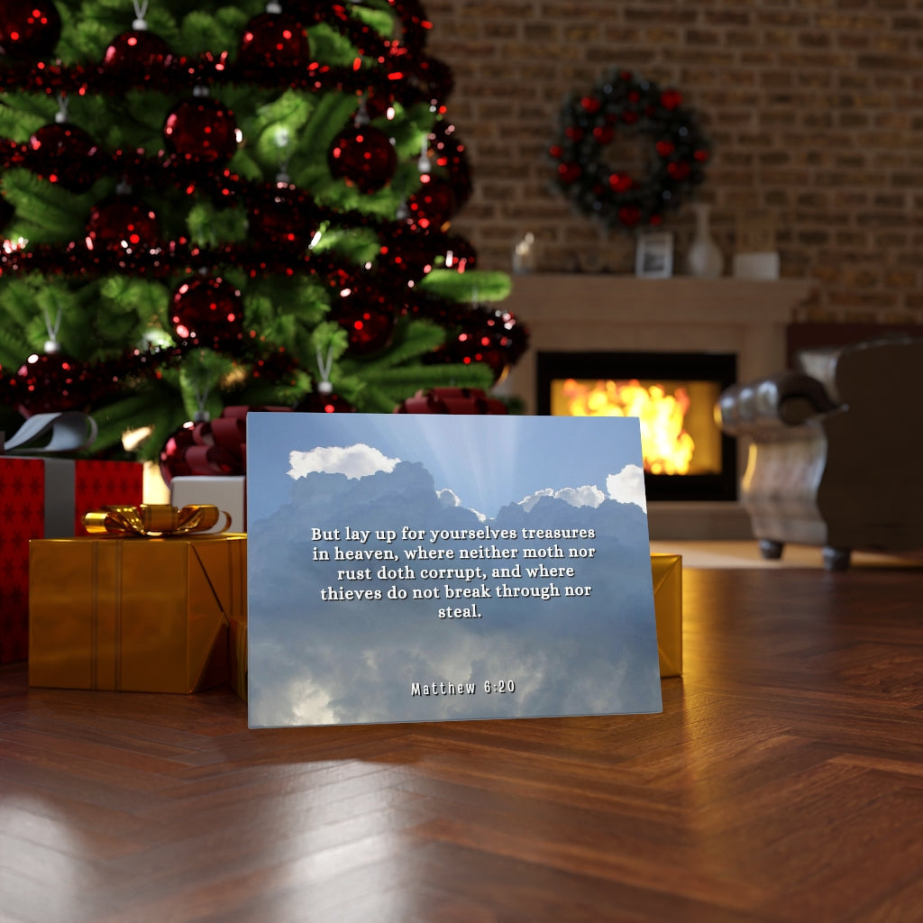 Treasures In Heaven Matthew 6:20 Bible Verse Canvas Christian Wall Art Ready to Hang Unframed-Express Your Love Gifts