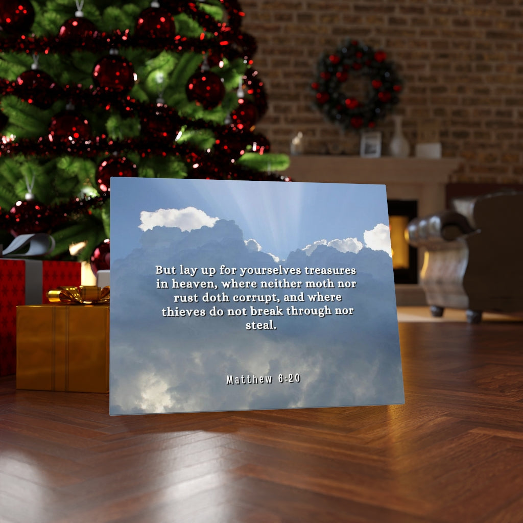 Treasures In Heaven Matthew 6:20 Bible Verse Canvas Christian Wall Art Ready to Hang Unframed-Express Your Love Gifts
