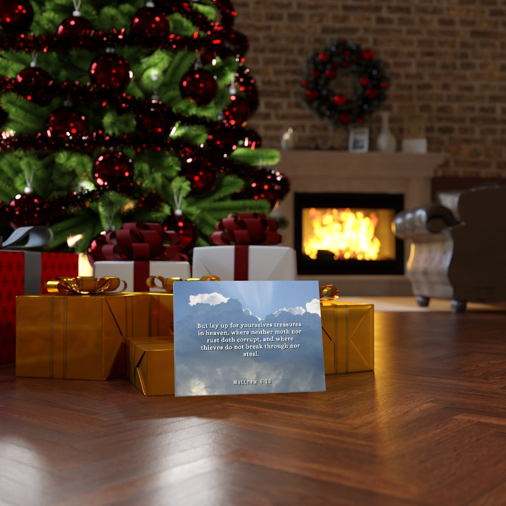 Treasures In Heaven Matthew 6:20 Bible Verse Canvas Christian Wall Art Ready to Hang Unframed-Express Your Love Gifts