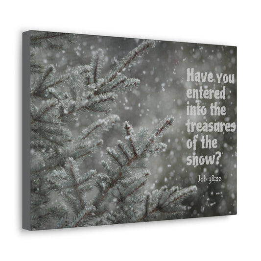 Scripture Walls Treasures Of The Show Job 38:22 Bible Verse Canvas Christian Wall Art Bible Verse Print Ready To Hang Unframed-Express Your Love Gifts