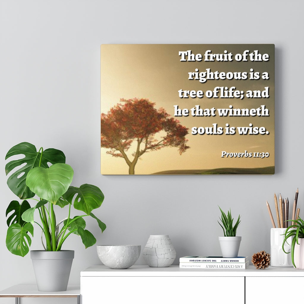 Tree Of Life Proverbs 11:30 Bible Verse Canvas Christian Wall Art Ready to Hang Unframed-Express Your Love Gifts