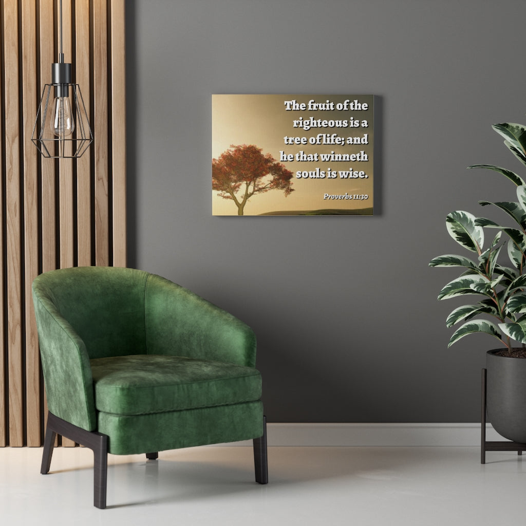 Tree Of Life Proverbs 11:30 Bible Verse Canvas Christian Wall Art Ready to Hang Unframed-Express Your Love Gifts