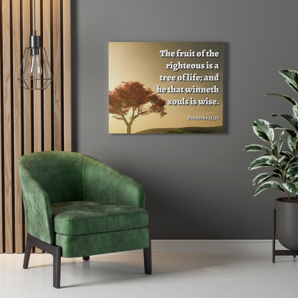 Tree Of Life Proverbs 11:30 Bible Verse Canvas Christian Wall Art Ready to Hang Unframed-Express Your Love Gifts