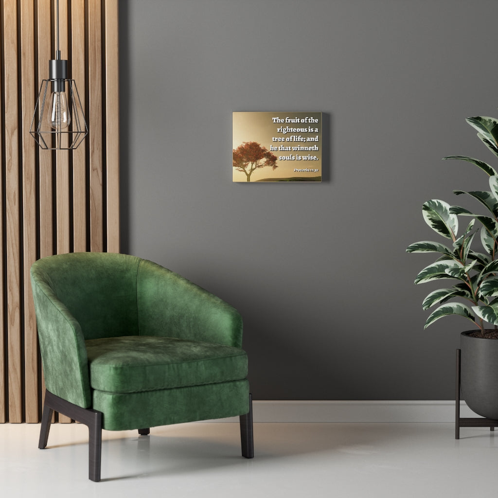 Tree Of Life Proverbs 11:30 Bible Verse Canvas Christian Wall Art Ready to Hang Unframed-Express Your Love Gifts