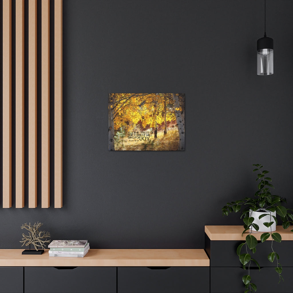 Scripture Walls Trees Of The Forest Psalm 96:12 Bible Verse Canvas Christian Wall Art Ready to Hang Unframed-Express Your Love Gifts