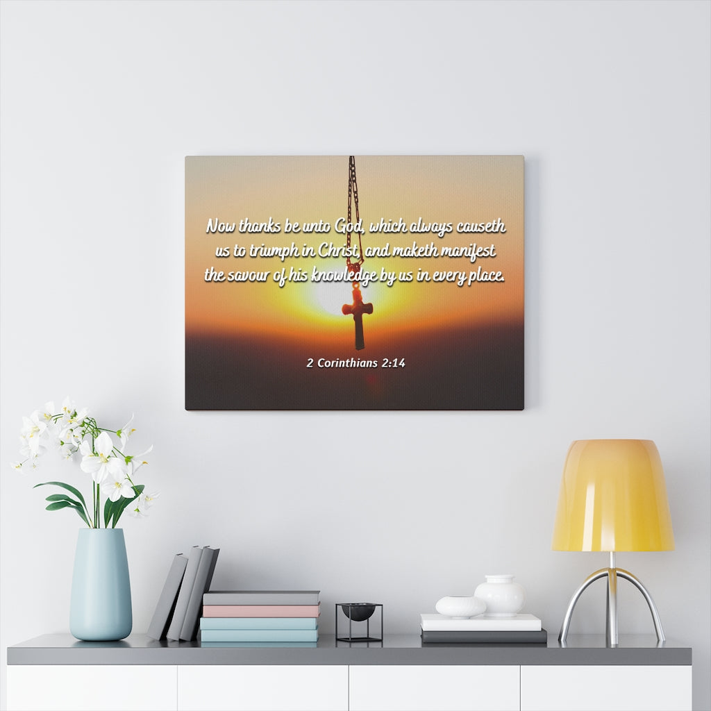Triumph In Christ 2 Corinthians 2:14 Bible Verse Canvas Christian Wall Art Ready to Hang Unframed-Express Your Love Gifts