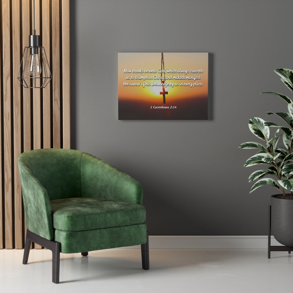 Triumph In Christ 2 Corinthians 2:14 Bible Verse Canvas Christian Wall Art Ready to Hang Unframed-Express Your Love Gifts