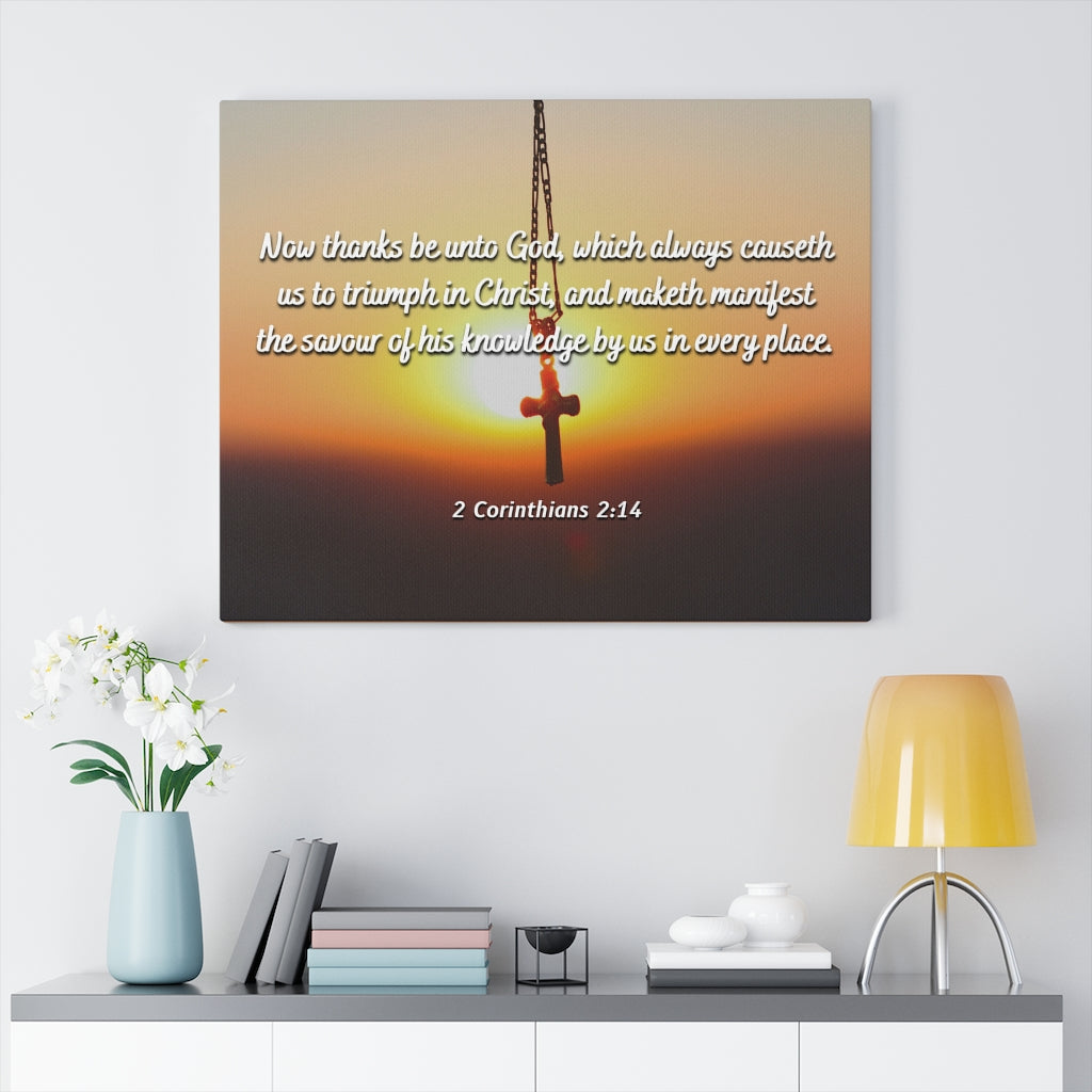Triumph In Christ 2 Corinthians 2:14 Bible Verse Canvas Christian Wall Art Ready to Hang Unframed-Express Your Love Gifts