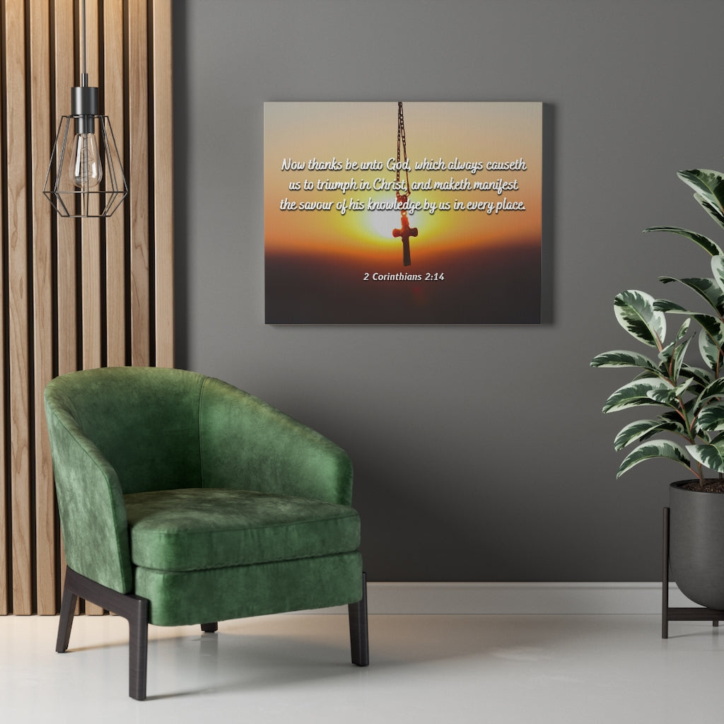 Triumph In Christ 2 Corinthians 2:14 Bible Verse Canvas Christian Wall Art Ready to Hang Unframed-Express Your Love Gifts