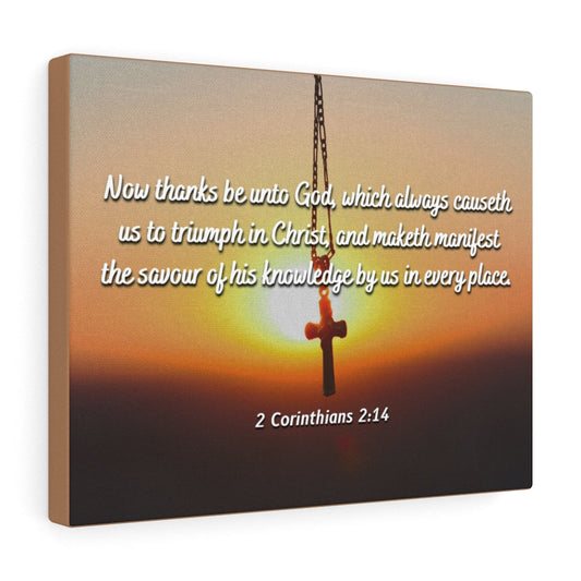 Triumph In Christ 2 Corinthians 2:14 Bible Verse Canvas Christian Wall Art Ready to Hang Unframed-Express Your Love Gifts