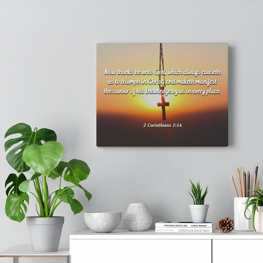 Triumph In Christ 2 Corinthians 2:14 Bible Verse Canvas Christian Wall Art Ready to Hang Unframed-Express Your Love Gifts