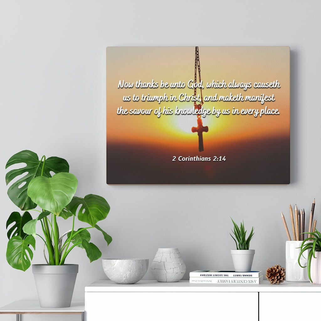 Triumph In Christ 2 Corinthians 2:14 Bible Verse Canvas Christian Wall Art Ready to Hang Unframed-Express Your Love Gifts