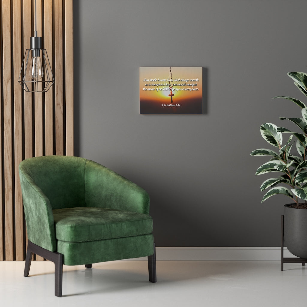 Triumph In Christ 2 Corinthians 2:14 Bible Verse Canvas Christian Wall Art Ready to Hang Unframed-Express Your Love Gifts