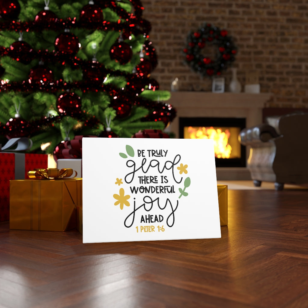 Truly Glad 1 Peter 1:6 Bible Verse Canvas Christian Wall Art Ready to Hang Unframed-Express Your Love Gifts