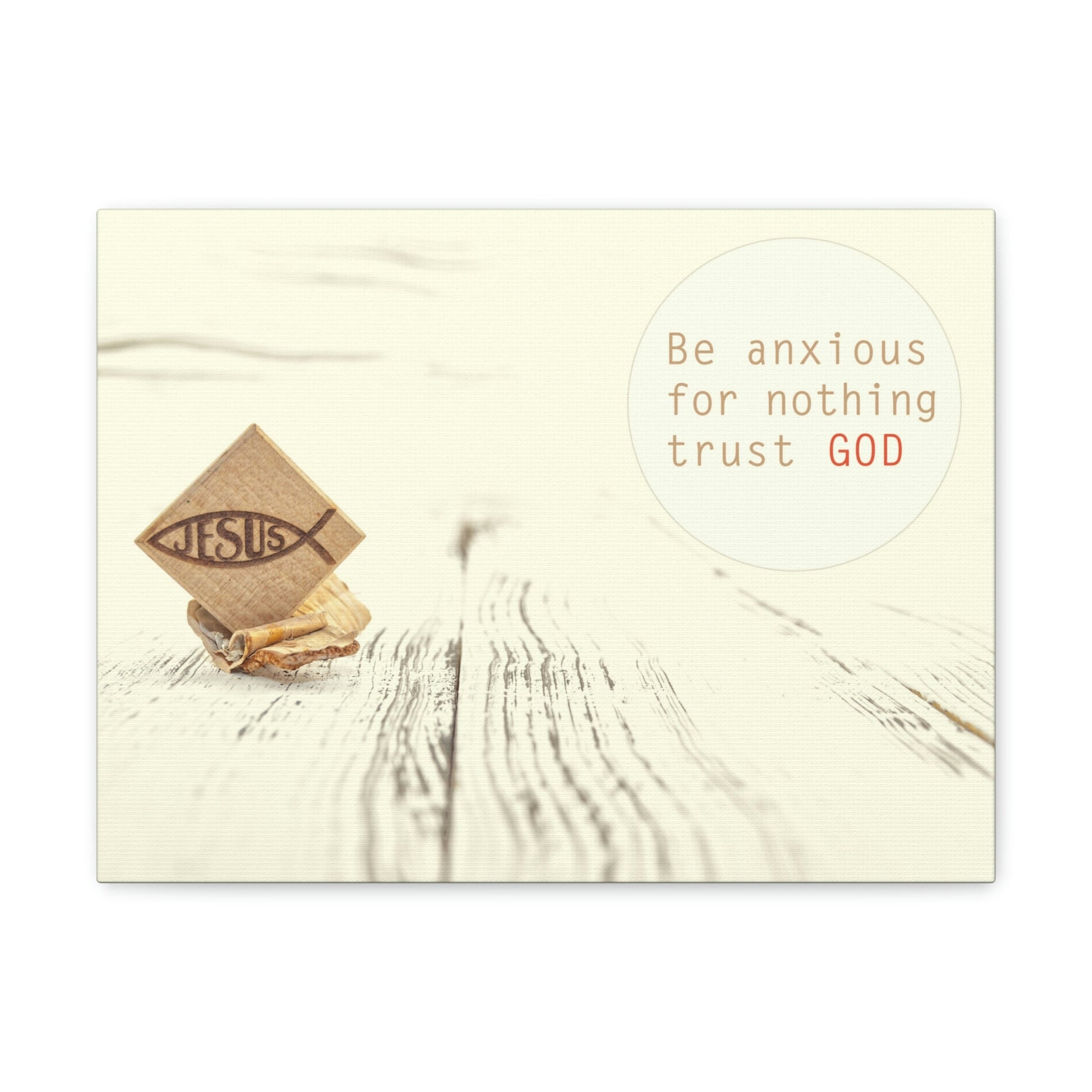 Trust God, Philippians 4:6 Jesus Fish Christian Wall Art Bible Verse Print Ready to Hang Unframed-Express Your Love Gifts