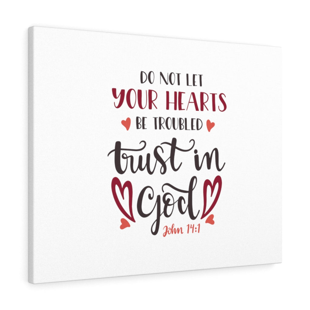Trust In God John 14:1 Bible Verse Canvas Christian Wall Art Ready to Hang Unframed-Express Your Love Gifts