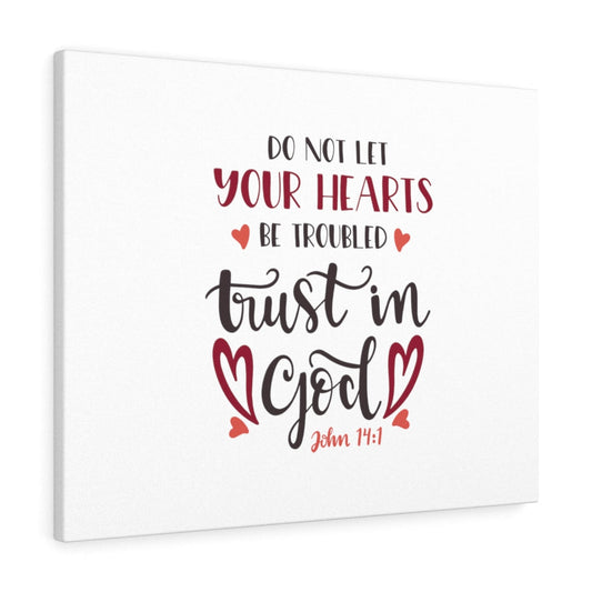 Trust In God John 14:1 Bible Verse Canvas Christian Wall Art Ready to Hang Unframed-Express Your Love Gifts
