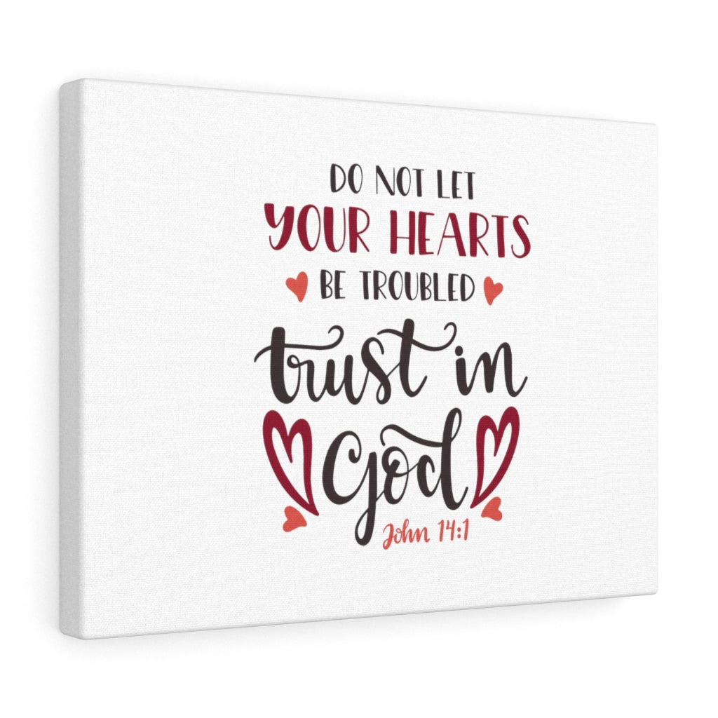 Trust In God John 14:1 Bible Verse Canvas Christian Wall Art Ready to Hang Unframed-Express Your Love Gifts