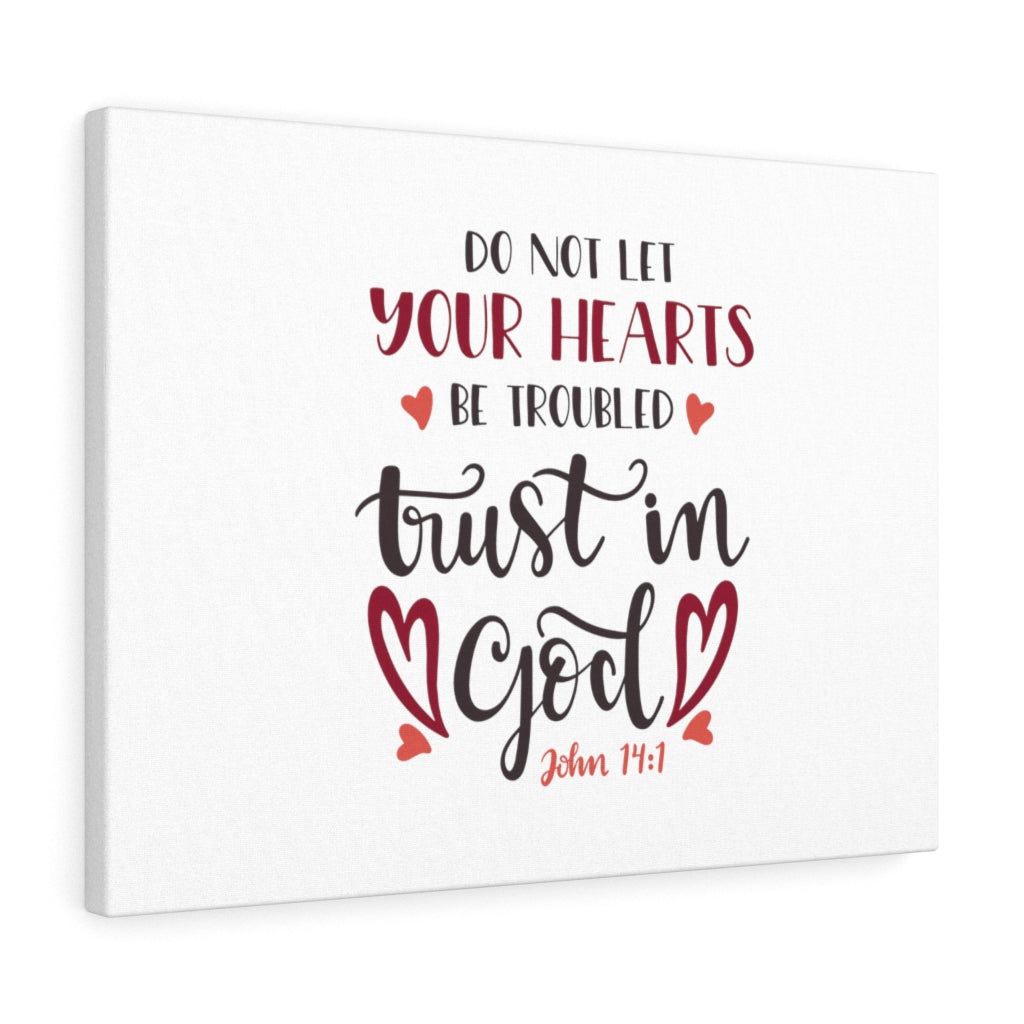 Trust In God John 14:1 Bible Verse Canvas Christian Wall Art Ready to Hang Unframed-Express Your Love Gifts