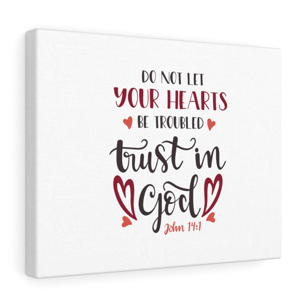 Trust In God John 14:1 Bible Verse Canvas Christian Wall Art Ready to Hang Unframed-Express Your Love Gifts