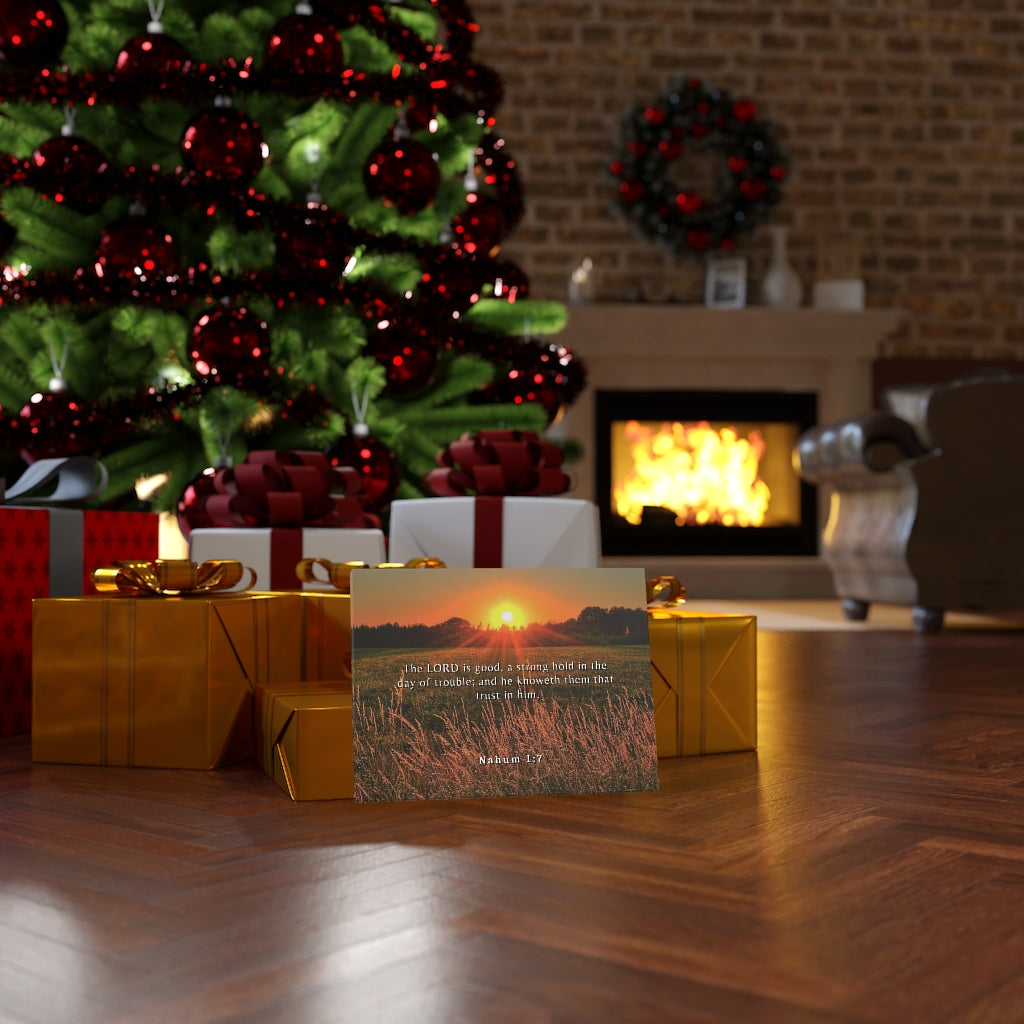 Trust In Him Nahum 1:7 Bible Verse Canvas Christian Wall Art Ready to Hang Unframed-Express Your Love Gifts