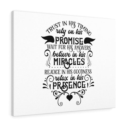 Trust In His Timing Bible Verse Canvas Christian Wall Art Ready to Hang Unframed-Express Your Love Gifts