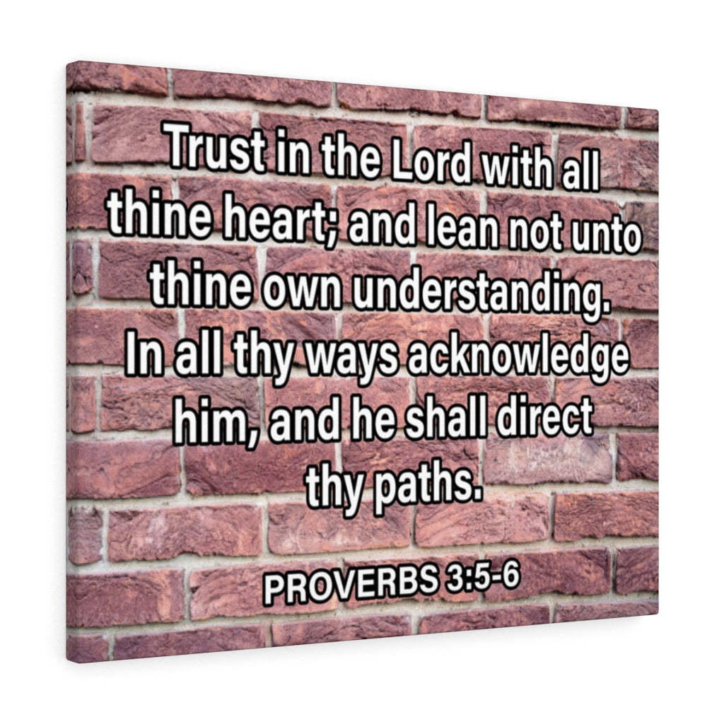 Trust in Lord Proverbs 3:5-6 Bricks Scripture Bible Verse Canvas Christian Wall Art Ready to Hang Unframed-Express Your Love Gifts
