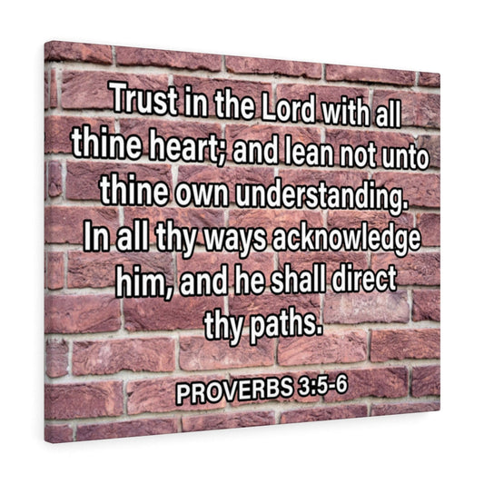 Trust in Lord Proverbs 3:5-6 Bricks Scripture Bible Verse Canvas Christian Wall Art Ready to Hang Unframed-Express Your Love Gifts