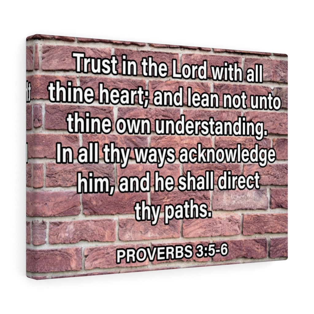 Scripture Walls Trust in Lord Proverbs 3:5-6 Bricks Scripture Bible Verse Canvas Christian Wall Art Ready to Hang Unframed-Express Your Love Gifts