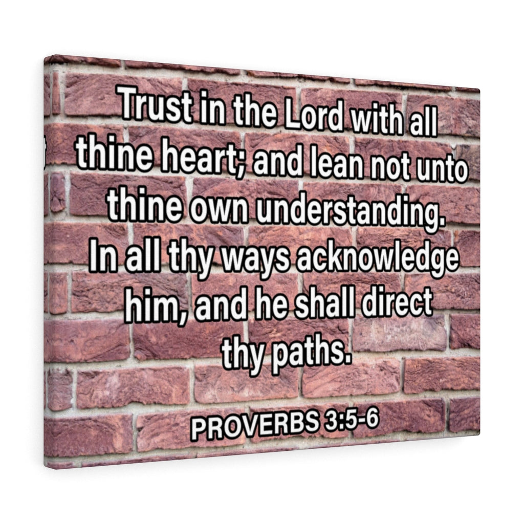 Scripture Walls Trust in Lord Proverbs 3:5-6 Bricks Scripture Bible Verse Canvas Christian Wall Art Ready to Hang Unframed-Express Your Love Gifts