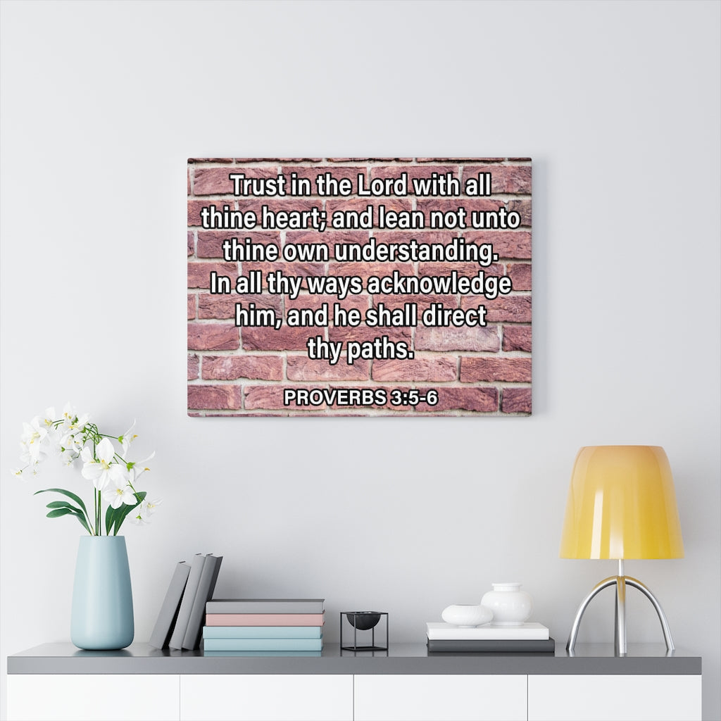 Scripture Walls Trust in Lord Proverbs 3:5-6 Bricks Scripture Bible Verse Canvas Christian Wall Art Ready to Hang Unframed-Express Your Love Gifts