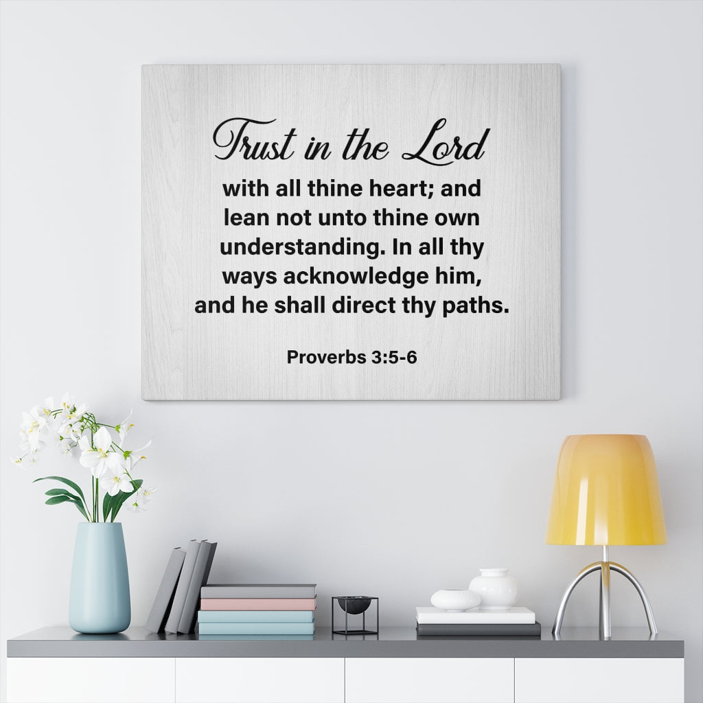 Scripture Walls Trust in Lord Proverbs 3:5-6 Grey Wall Art Christian Home Decor Unframed-Express Your Love Gifts
