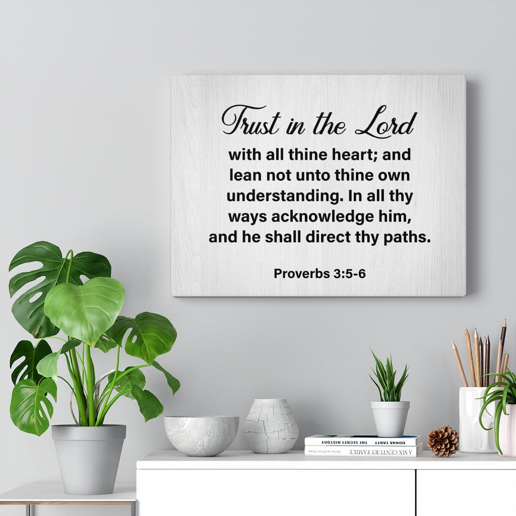 Scripture Walls Trust in Lord Proverbs 3:5-6 Grey Wall Art Christian Home Decor Unframed-Express Your Love Gifts