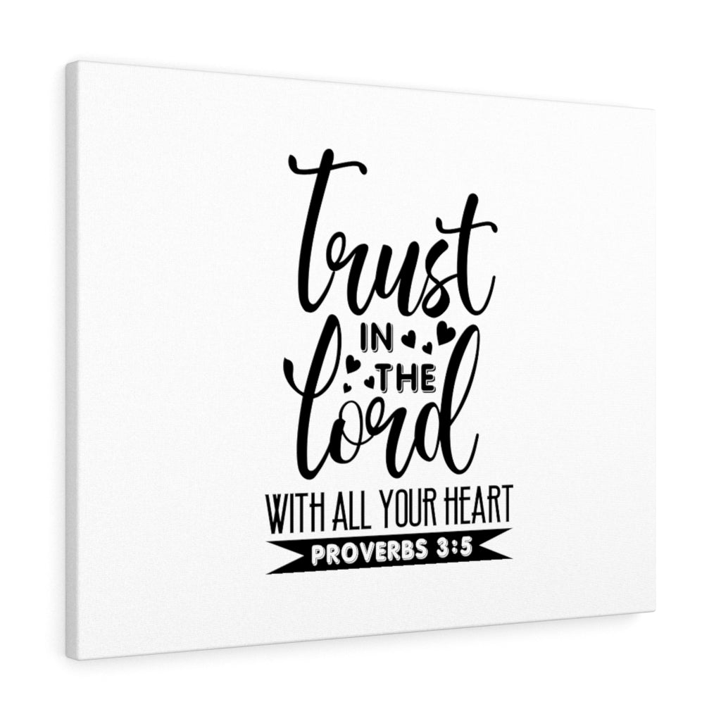 Trust In The Lord Heart Proverbs 3:5 Bible Verse Canvas Christian Wall Art Ready to Hang Unframed-Express Your Love Gifts