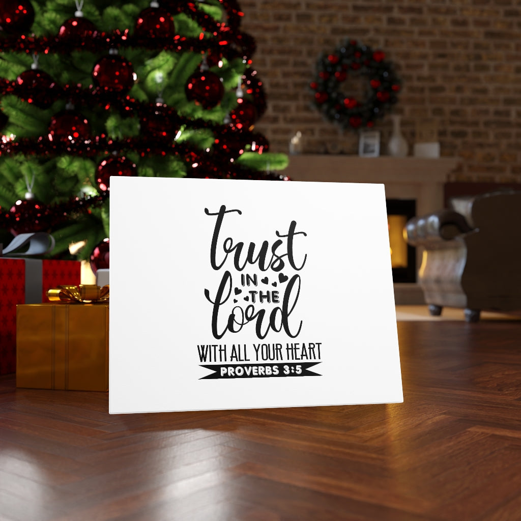 Trust In The Lord Heart Proverbs 3:5 Bible Verse Canvas Christian Wall Art Ready to Hang Unframed-Express Your Love Gifts