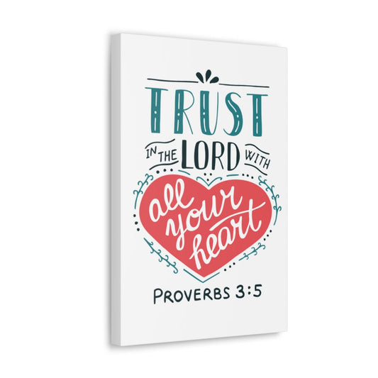 Trust In The Lord Heart Proverbs 3:5 Christian Wall Art Bible Verse Print Ready To Hang Unframed-Express Your Love Gifts