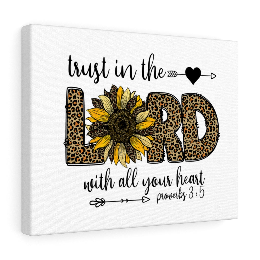Trust In The Lord Leopard Proverbs 3:5 Bible Verse Canvas Christian Wall Art Ready to Hang Unframed-Express Your Love Gifts