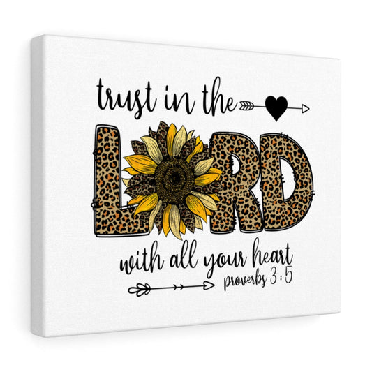 Trust In The Lord Leopard Proverbs 3:5 Bible Verse Canvas Christian Wall Art Ready to Hang Unframed-Express Your Love Gifts