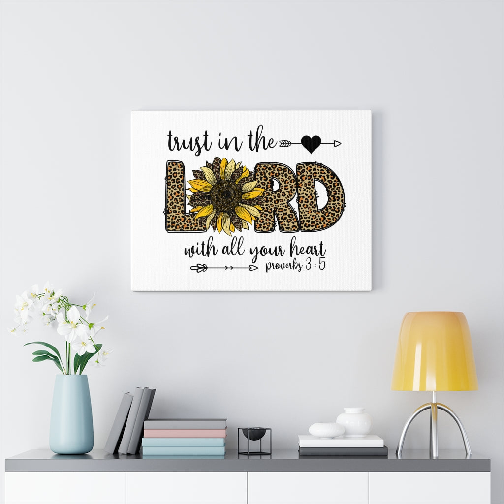 Trust In The Lord Leopard Proverbs 3:5 Bible Verse Canvas Christian Wall Art Ready to Hang Unframed-Express Your Love Gifts