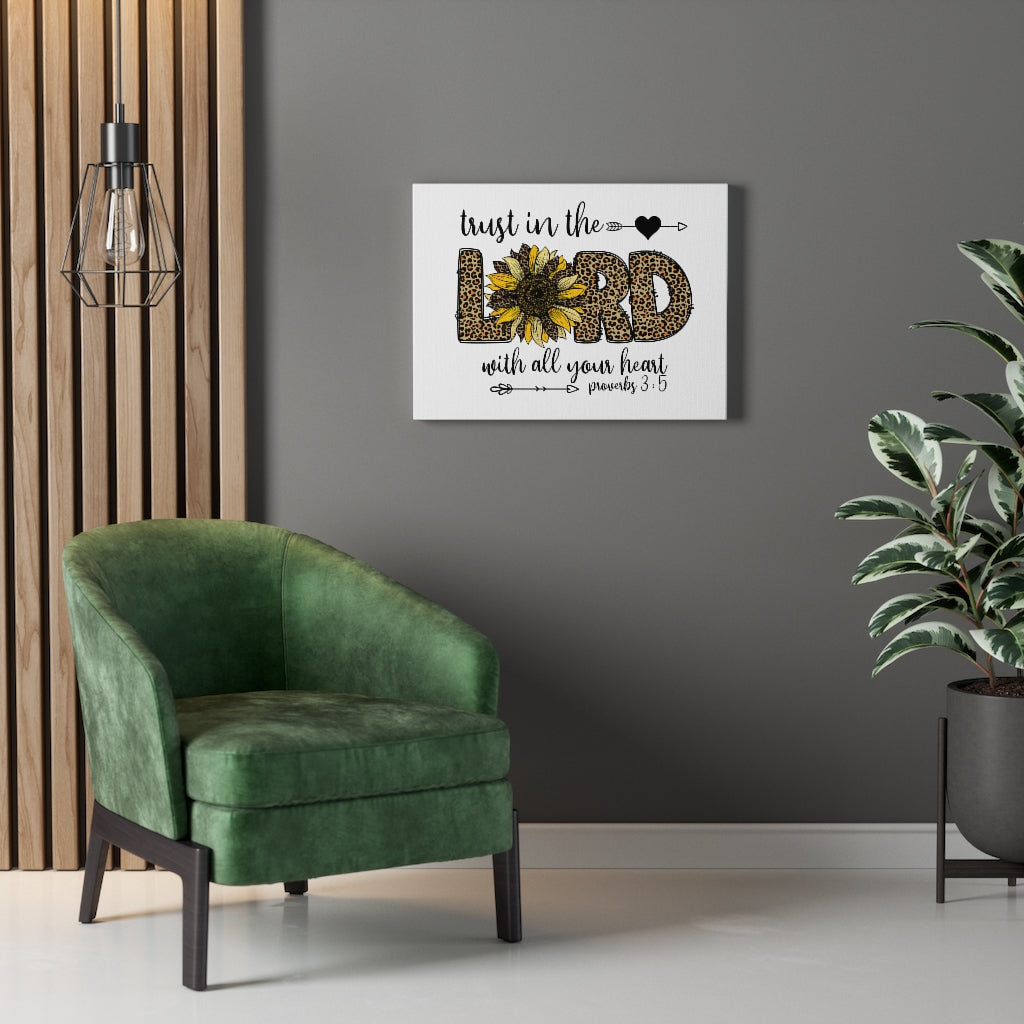 Trust In The Lord Leopard Proverbs 3:5 Bible Verse Canvas Christian Wall Art Ready to Hang Unframed-Express Your Love Gifts