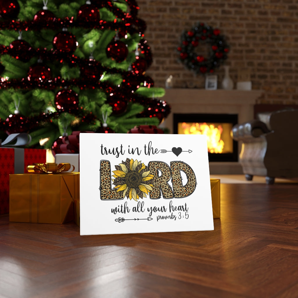 Trust In The Lord Leopard Proverbs 3:5 Bible Verse Canvas Christian Wall Art Ready to Hang Unframed-Express Your Love Gifts