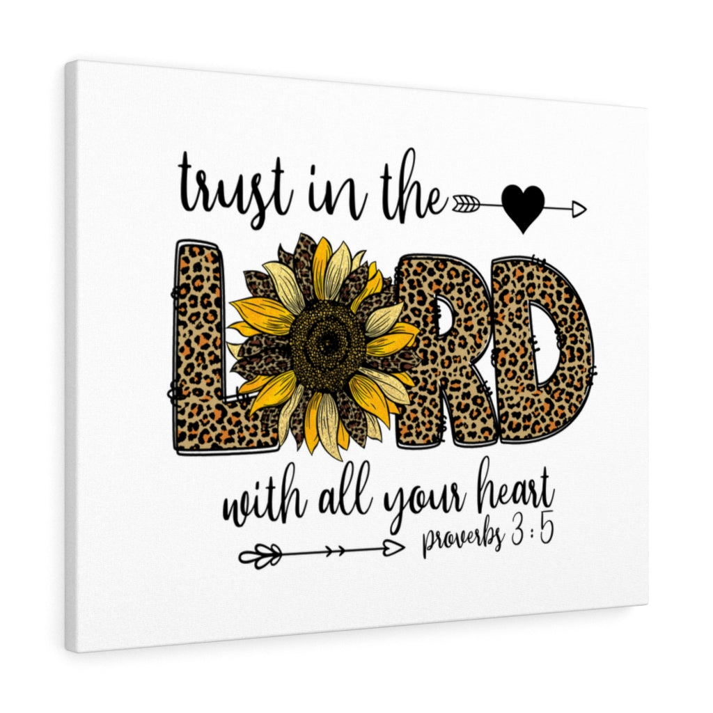 Trust In The Lord Leopard Proverbs 3:5 Bible Verse Canvas Christian Wall Art Ready to Hang Unframed-Express Your Love Gifts