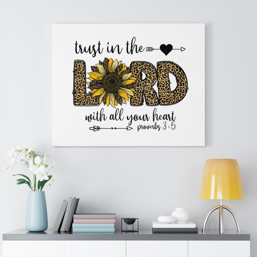 Trust In The Lord Leopard Proverbs 3:5 Bible Verse Canvas Christian Wall Art Ready to Hang Unframed-Express Your Love Gifts